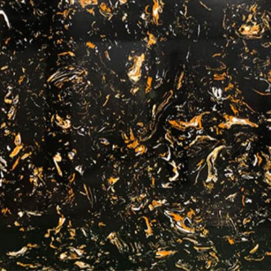 Đá Nhân Tạo Đen Hoa Vàng